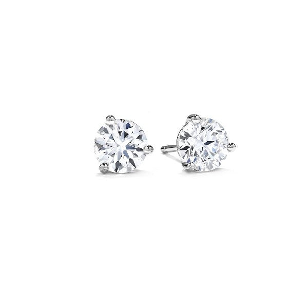 18K White Gold Hearts on Fire Natural Diamond Stud Earrings 0.72cttw