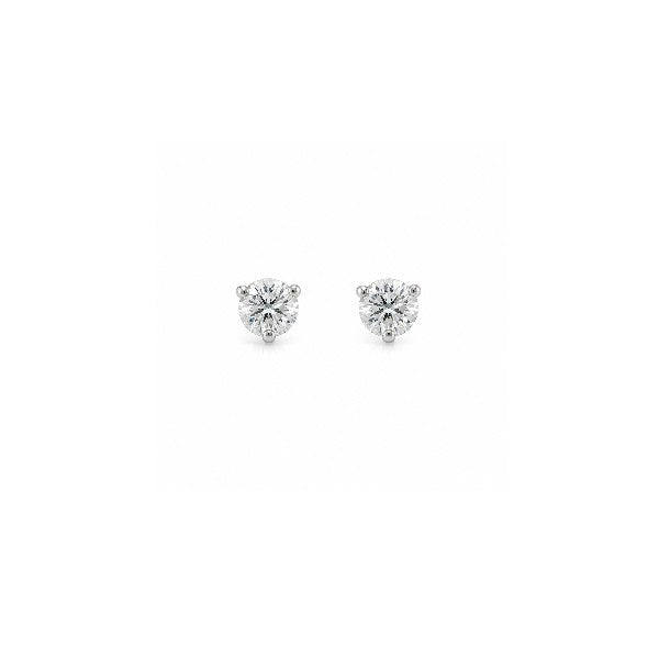 14K White Gold Natural Diamond Stud Earrings 0.12cttw