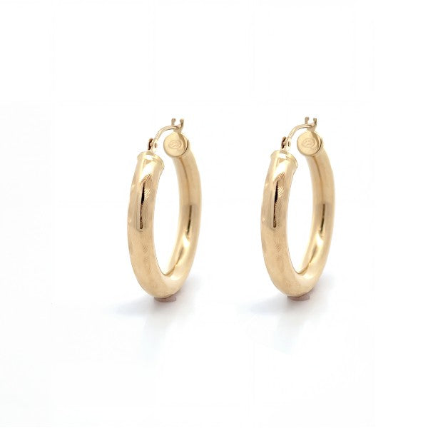 ESTATE 14K Yellow Gold Diamond Cut Hopp Earrings
