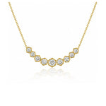 Load image into Gallery viewer, 18K Yellow Gold Diamond Hexagon Necklace