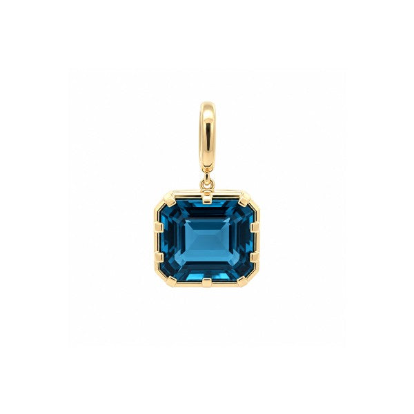 14K Yellow Gold London Blue Topaz Pendant