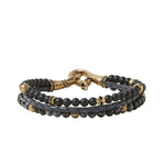 Load image into Gallery viewer, Triple Strand Obsidian and Onyx Bracelet

