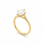 Load image into Gallery viewer, 14K Yellow Gold Solitaire Hidden Halo Engagement Ring