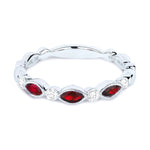 Load image into Gallery viewer, 14K White Gold Ruby and Diamond Stackable Band
