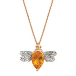 Load image into Gallery viewer, Honey Bee Citrine and Diamond Necklace
