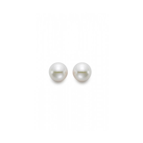 6.5-7mm Akoya Stud Pearl Earrings in 18K Yellow Gold