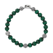 JOHN VARVATOS Gothic Sterling Silver Malachite Single-Strand Bracelet