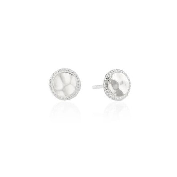 ANNA BECK Hammered Stud Earrings - Silver