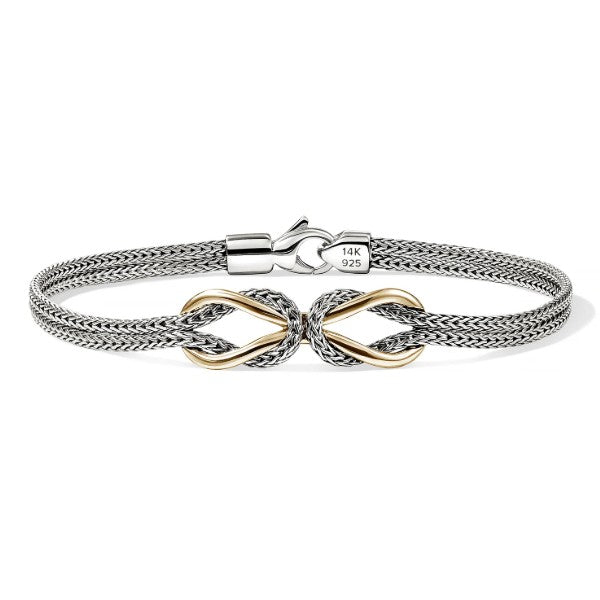 JOHN HARDY Sterling Silver &14K Yellow Gold Infinite Love Knot Bracelet-3.6MM