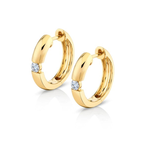 MICHAEL M 18K Yellow Gold & Diamond Orb Split Huggies