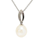 Load image into Gallery viewer, 14K Whitel Gold South Sea Pearl  and Diamond Pendant
