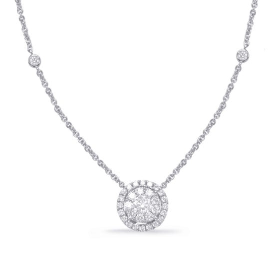 Diamond Cluster Halo Necklace