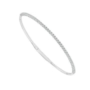 14K White Gold Flexible Diamond Bangle Bracelet
