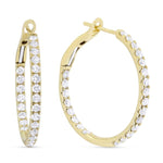 Load image into Gallery viewer, Diamond Inside/Outside Hoop Earrings
