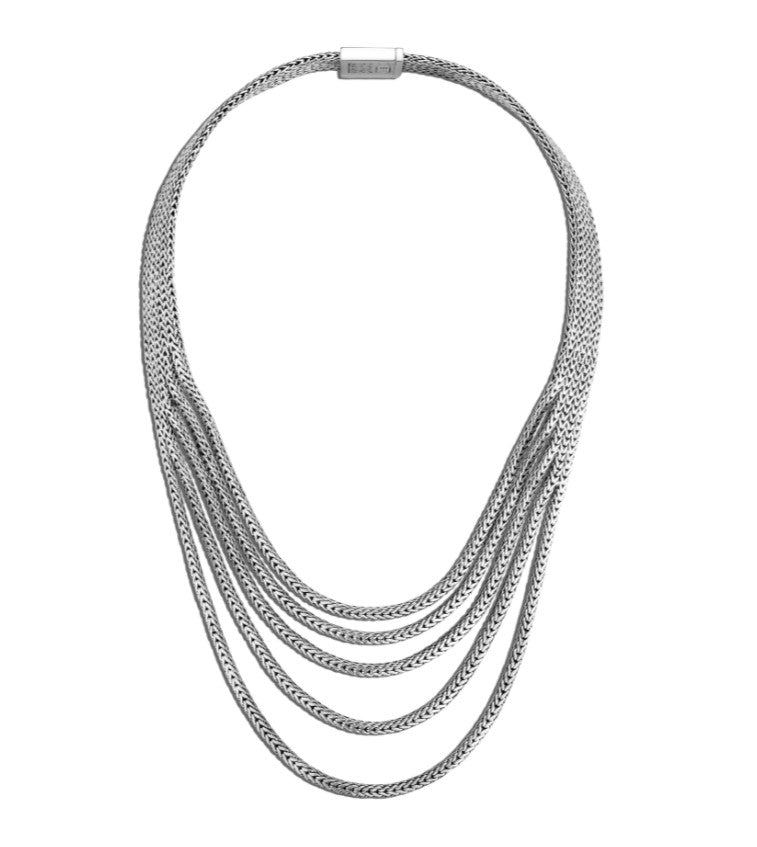 Classic Chain Rata Five Row Necklace