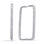 Load image into Gallery viewer, 18K White Gold Diamond Hoops
