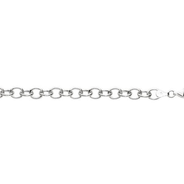 Silver Medium Round Link Charm Bracelet