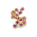 Load image into Gallery viewer, 18K Yellow Gold Pink Sapphire Bubble Bypass Ring