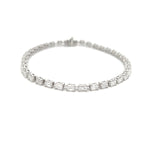 Load image into Gallery viewer, 18K White Gold Emerald Cut Diamond Tennis Bracelet 4.43cttw
