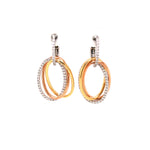 Load image into Gallery viewer, 3-Tone Hoop Earrings with Diamonds
