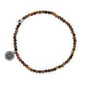 JOHN VARVATOS Skull Sterling Silver Tigers Eye Beaded Single-Strand Bracelet, 3mm Beads