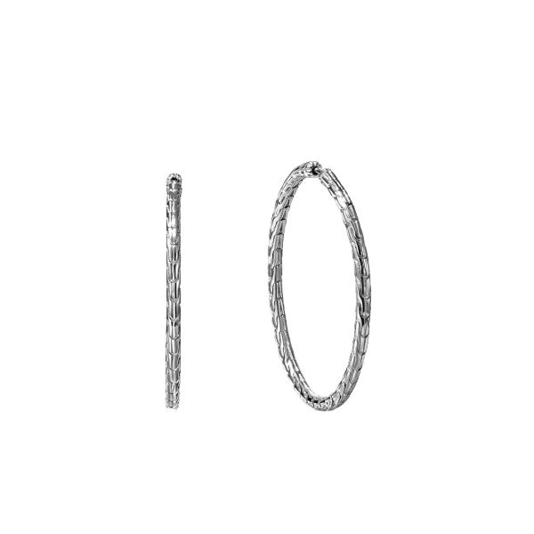JOHN HARDY Essentials Silver Hoop Earrings-39mm