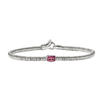 Load image into Gallery viewer, JOHN HARDY Sterling Silver 2.5mm Heishi Bracelet With Rhodolite