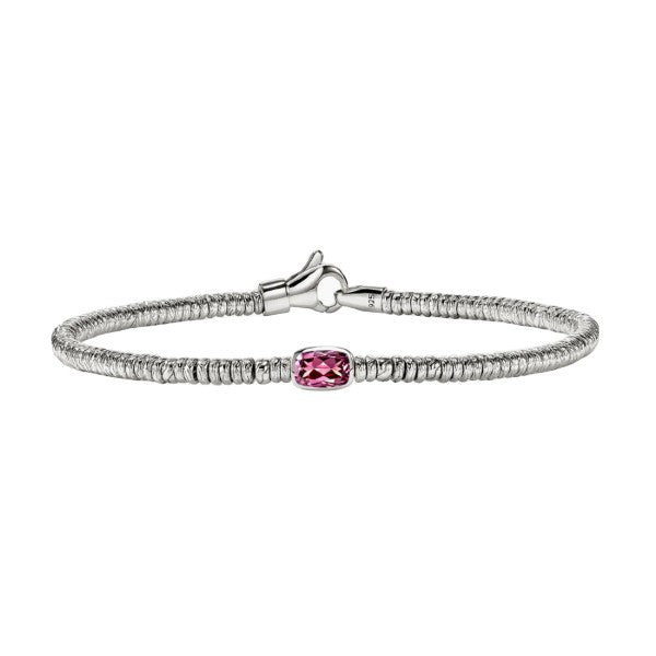 JOHN HARDY Sterling Silver 2.5mm Heishi Bracelet With Rhodolite