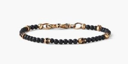 JOHN VARVATOS Lava Bead Skull Bracelet