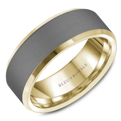 CROWN RING Men's Gold and Tantalum Wedding Band