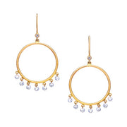 SETHI COUTURE Cien Rose Cut Diamond Circle Drop Earrings