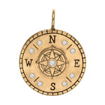 Load image into Gallery viewer, HEATHER B. MOORE 1Gold Raised Compass Round Charm
