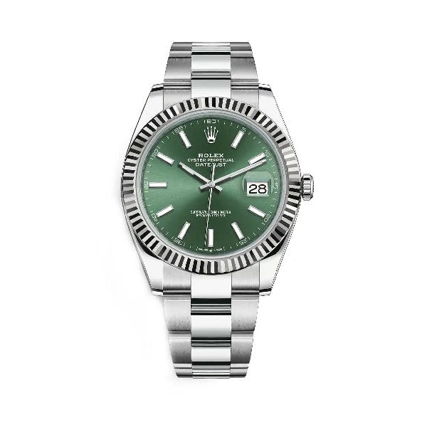 Pre-Owned Rolex 41mm Datejust 18K White Gold Fluted Bezel