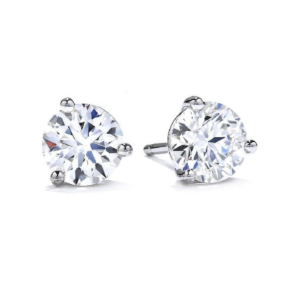 14K White Gold Lab-Grown Diamond Martini Stud Earring 1.51cttw