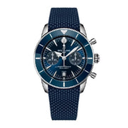 BREITLING Superocean Heritage Automatic Chronograph 42 Blue Dial Blue Rubber Watch 42mm - NEW