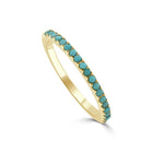 Load image into Gallery viewer, 14K Yellow Gold Turquoise Stackable Ring