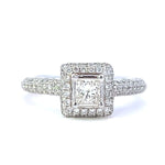 Load image into Gallery viewer, Princess Halo Engagement Ring - Proposal Ready
