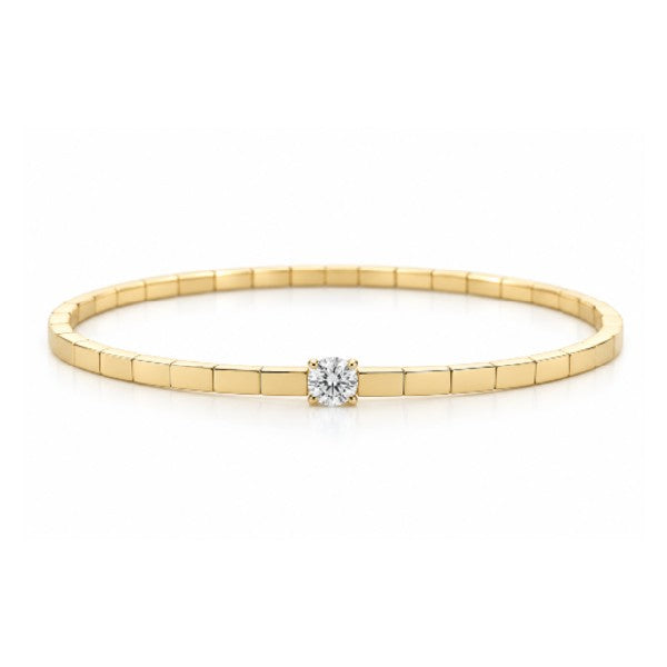 DEMEGLIO 18K Yellow Gold Stretchable Single Diamond Bracelet