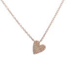 Load image into Gallery viewer, 14K Rose Gold Diamond Heart Necklace
