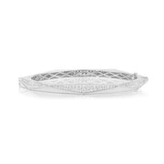 18K White Gold Diamond Hexagon Bangle Bracelet