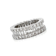 18K White Gold 3-Row Diamond Eternity Band
