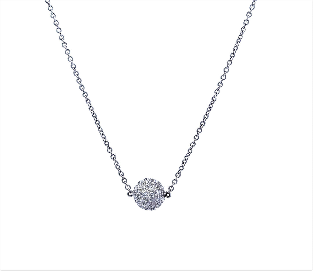 Diamond Pave Ball Necklace