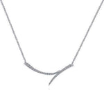 Load image into Gallery viewer, Curved Bypass Bar Necklace With Diamonds
