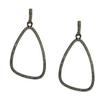 Load image into Gallery viewer, Oxidized Sterling Silver Organic Loop Earring With Gray Diamonds
