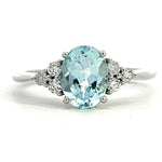 Load image into Gallery viewer, Aquamarine and Diamond Ring