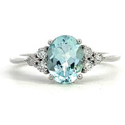 Aquamarine and Diamond Ring