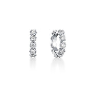 A.LINK 18K White Gold Small Diamond Hoop Earrings