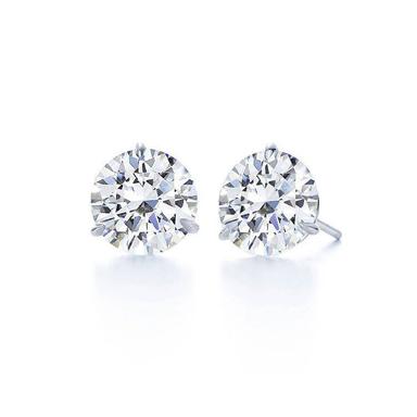 14K White Gold Diamond Stud Martini Earring 1.21cttw