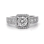 Load image into Gallery viewer, 18K White Gold Diamond Halo Engagement Ring