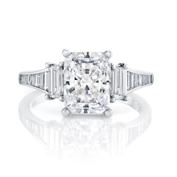PARADE DESIGNS Platinum Art Deco Inspired Engagement Ring
